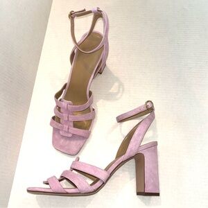 Ann Taylor Annetta‎ Suede Huarache block heel sandals Light Purple size 11 NEW